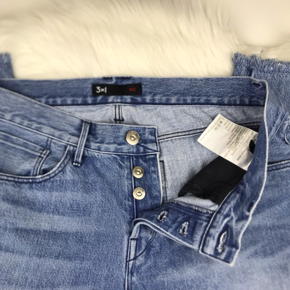 3X1  STELLA Straight Crop Frayed Jeans Sz 29 - Picture 4 of 8